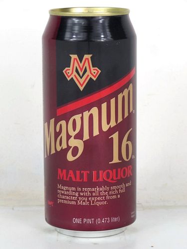 1994 Miller Magnum Malt Liquor (Maroon) 16oz One Pint Undocumented Bank Top Fort Worth Texas