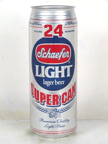 1989 Schaefer Light Beer "Super Can" 24oz Undocumented Detroit Michigan