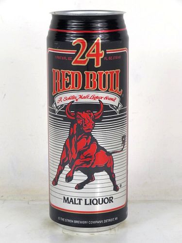 1990 Schlitz Red Bull ML (SG Warning) 24oz Undocumented Eco-Tab Detroit Michigan