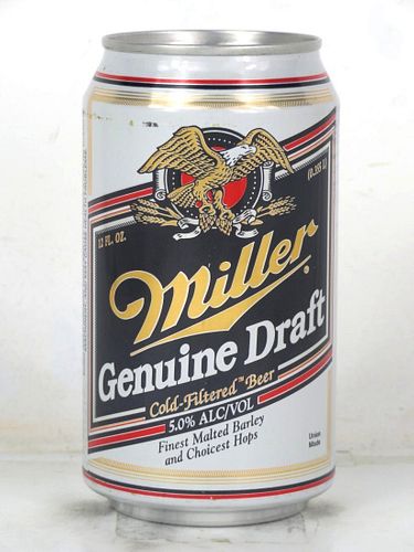 1997 Miller Genuine Draft Beer (Test) 12oz Undocumented Bank Top Milwaukee Wisconsin