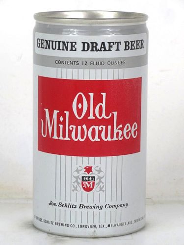 1971 Old Milwaukee Genuine Draft Beer 12oz T101-38 Ring Top Longview Texas