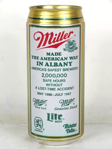 1987 Miller High Life Beer Albany 24oz Undocumented Ring Top Milwaukee Wisconsin