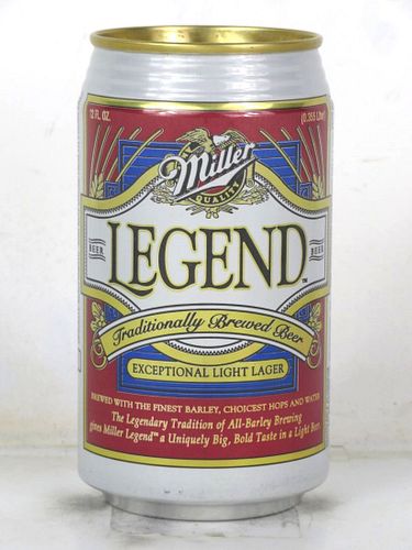 1989 Miller Legend Beer 12oz Undocumented Bank Top Milwaukee Wisconsin