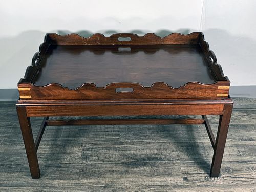 CAMPAIGN STYLE COFFEE TABLE W TRAY TOP