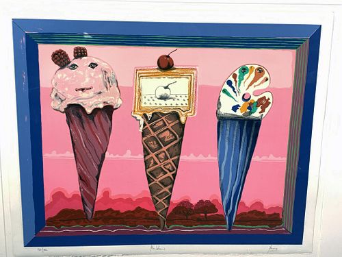 PETER PAONE SIGNED NUMBERED ICE CREAM FACES PRINT
