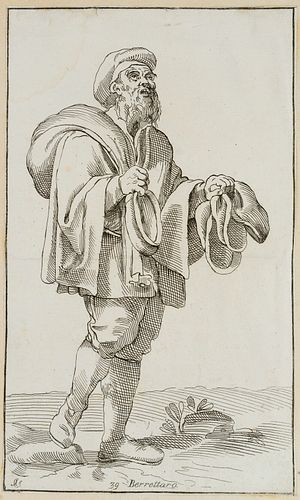 S. GUILLAIN (*1618) after CARRACCI (*1560), 'Berrettaro', 1740,  1740, Etching