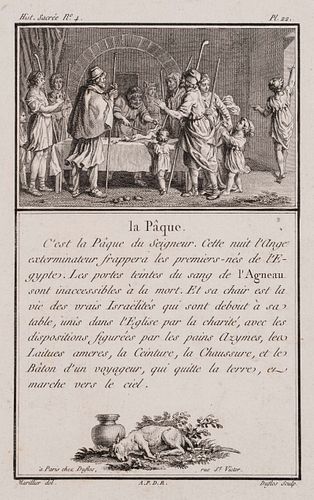 P. JEUNE (*1742) after MARILLIER (*1740), The Easter Festival,  1785, Copper engraving