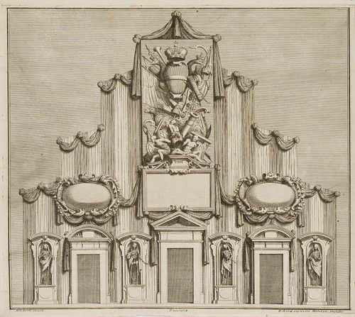A. LORENZINI (*1665) after FERRI (*1651), Design for a tombstone, around 1700, Etching