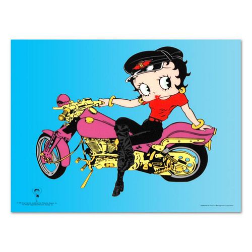 Betty Boop on Motorcycle is a Limited Edition Sericel by Fleischer Studios, Inc.. Includes Certificate of Authenticity.