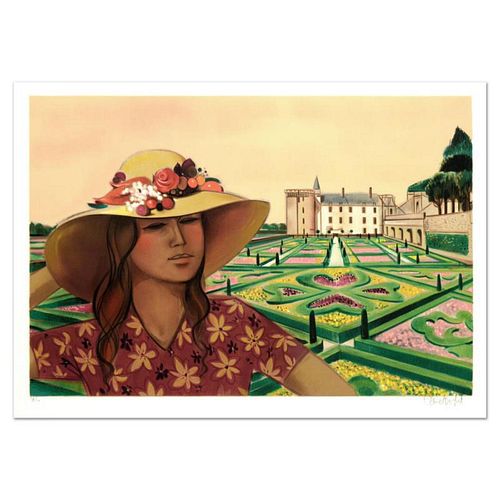 Robert Vernet Bonfort, "Chateau and Gardens" Limited Edition Lithograph, Numbered and Hand Signed.