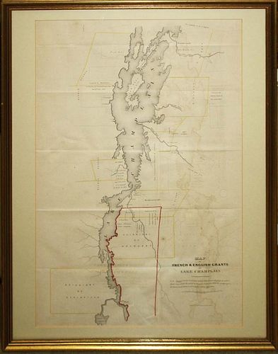 Map Of French & English Grants Lake Champlain