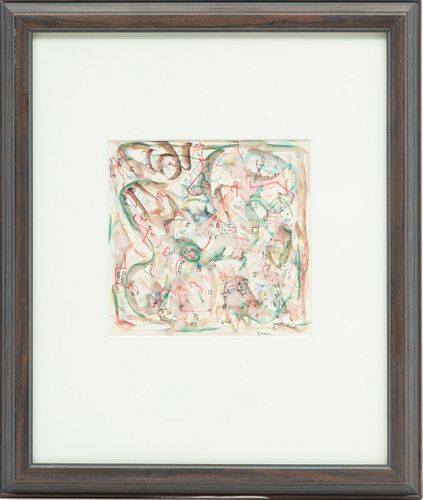 Jack Faxon (American, 1936-2020) Watercolor H 5" W 5"