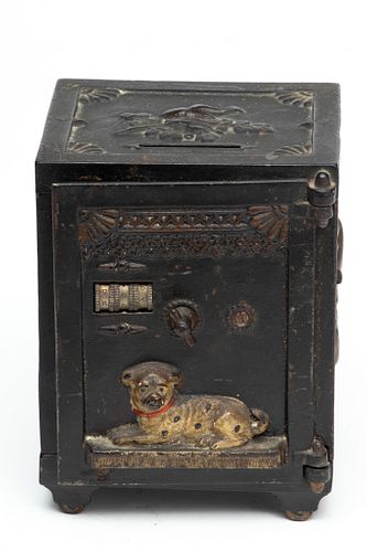 Cast Iron Antique Bank Ca. 1900, H 6" 1 pc
