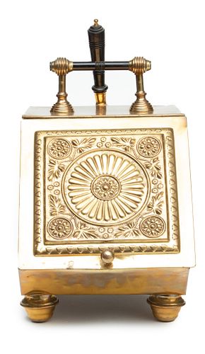 Brass Coal Scuttle With Scoop