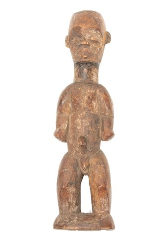 African Bobo Burkina-Faso Carved Wood Standing Male Figure, H 13.5", W 4"