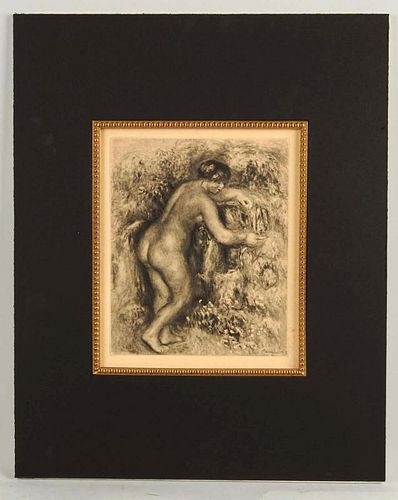 Renoir Etching of Nude Lady.