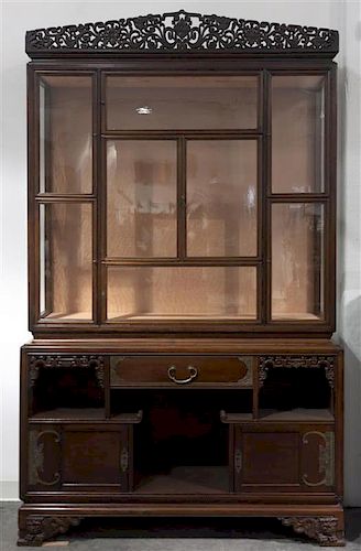A Chinese Modern Display Hutch, Height 90 1/2 inches.
