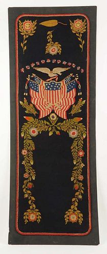 Early 1880's Textile Eagle Flag.