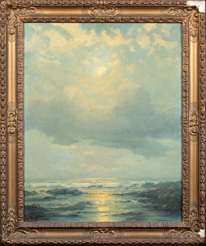 THE SEA AT TWILIGHT OIL PAINTING