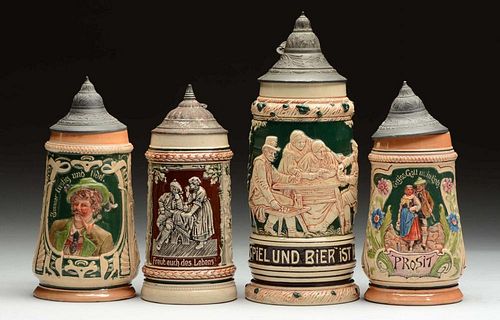 Lot Of 4: Vintage German Beer Steins.