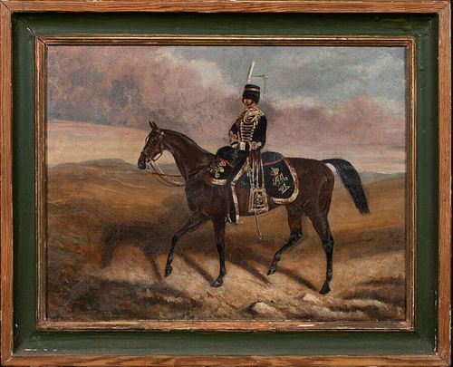  PORTRAIT OF AN OFFICER OF ROYAL HORSE OIL PAINTING