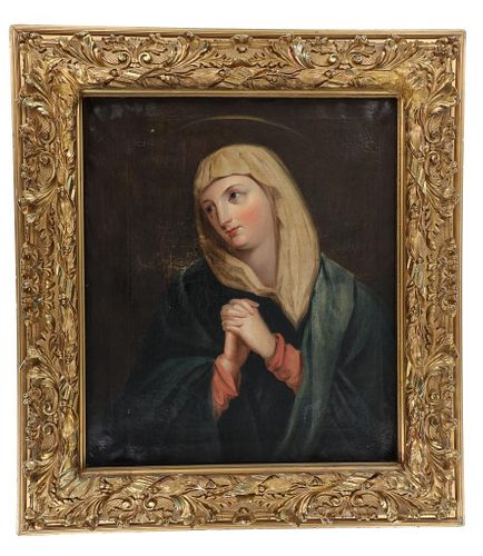 17th-18th C. European Virgin Mary Oil Painting