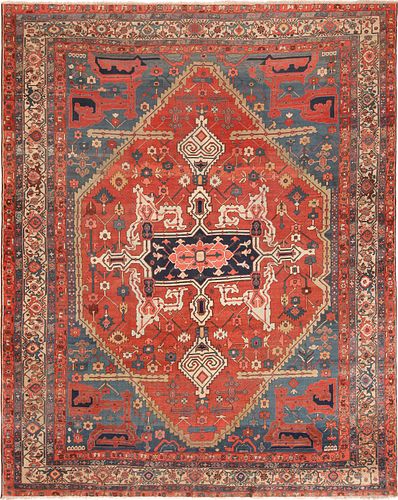 Antique Persian Serapi Area Rug 14 ft 6 in x 11 ft 4 in (4.42 m x 3.45 m)