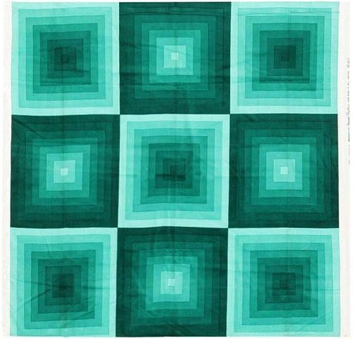 Vintage Green “quadrat” Verner Panton Textile 3 ft 10 in x 3 ft 10 in (1.17 m x 1.17 m)