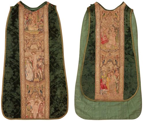 No Reserve - 16th Century Spanish Or Italian Embroidered Vestment 4 ft x 2 ft 5 in (1.21 m x 0.73 m)