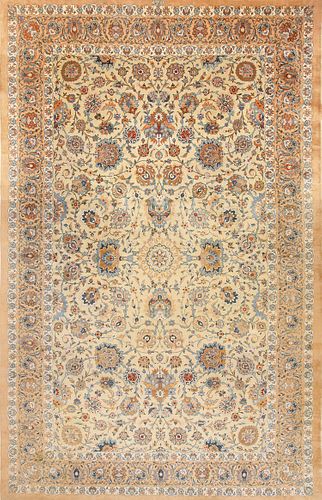 Vintage Floral Persian Kashan Area Rug 16 ft 8 in x 10 ft 9 in (5.08 m x 3.28 m)