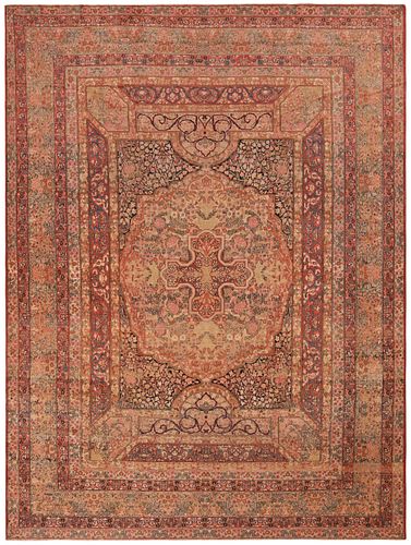 No Reserve - Antique Persian Kerman Rug 14 ft 5 in x 10 ft 9 in (4.41 m x 3.32 m)