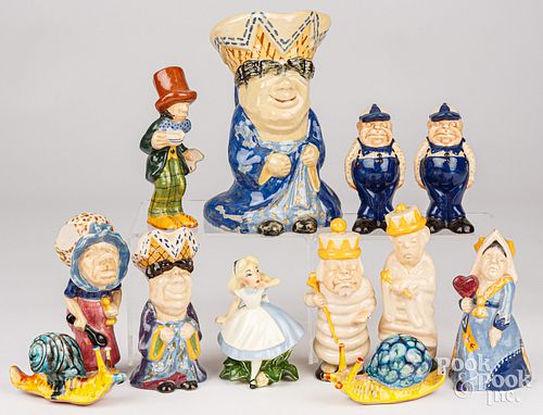Collection of Alice in Wonderland pottery figures