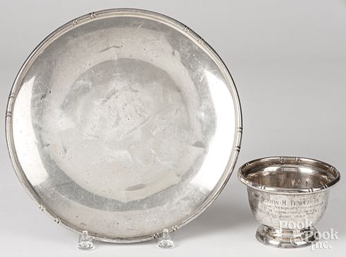 Sterling silver platter and bowl