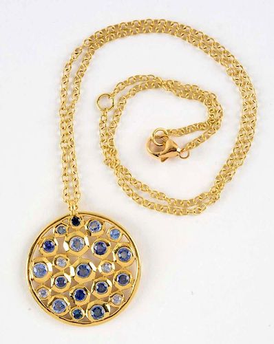 18K Yellow Gold Necklace with Tanzanite.