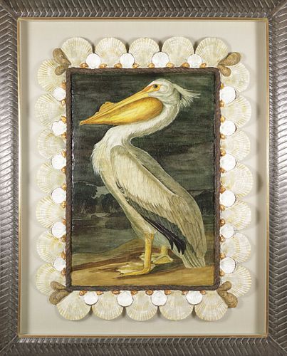 Mellie Cooper Acrylic on Handmade Cast and Assembled Paper "Pelican"