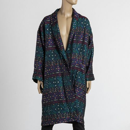 Gianni Versace Multicolored Mattelesse Silk and Wool Dressing Robe