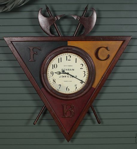Seth Thomas Arcade Fraternal Order Clock