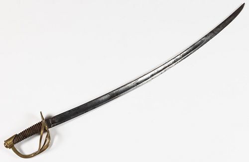 CIVIL WAR UNMARKED US MODEL 1860 CAVALRY OFFICER'S SABER WITH OWNER'S NAME