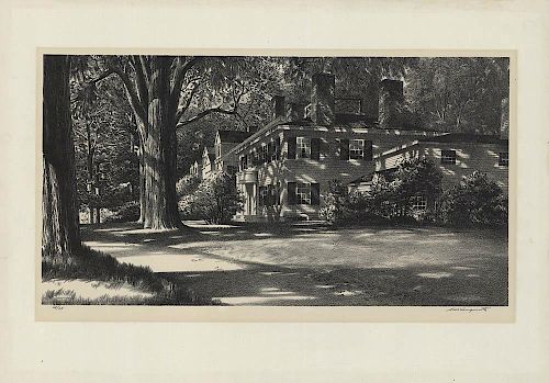 Original Wengenroth Lithograph - Shadow of the Elm, 1946.