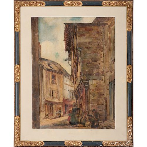Continental Street Scene, Signed A. Crespin