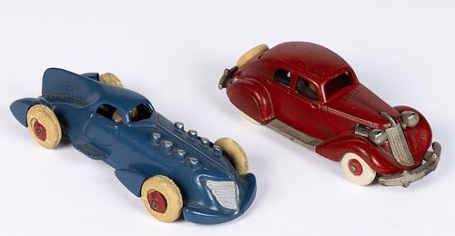 ASSORTED HUBLEY CAST-IRON TOY CARS, LOT OF TWO