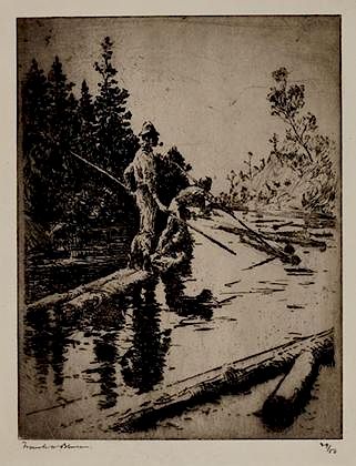 Frank W. Benson (1862-1951) River Drifters