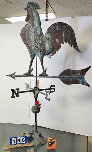 COPPER ROOSTER WEATHERVANE 5'H X 37-1/2"W