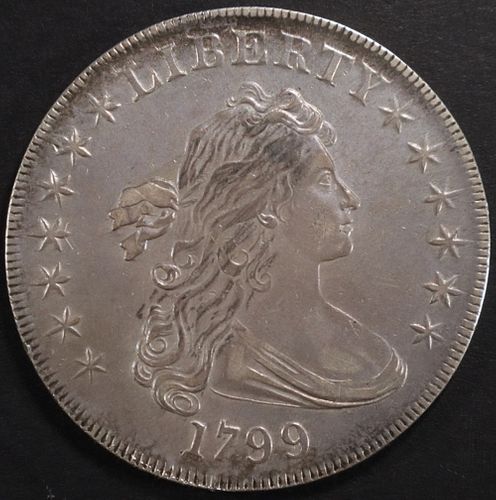 1799 DRAPED BUST DOLLAR CH AU