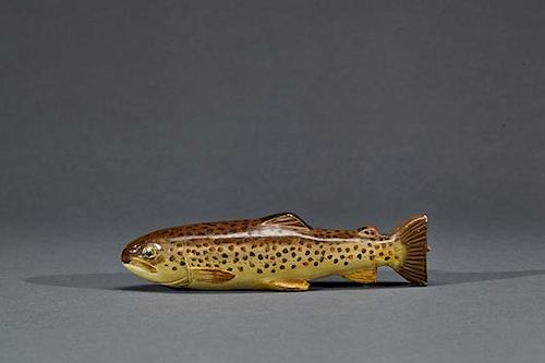 Thomas Brayshaw (1886-1966) Brown Trout Priest Carving sold at auction on  17th February