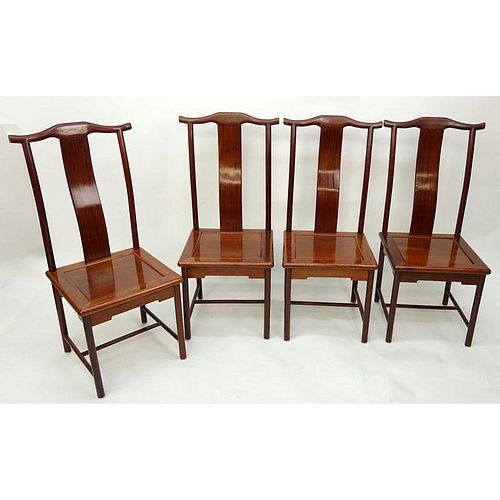 Set of Four (4) Chinese Yoke Back Side Chairs