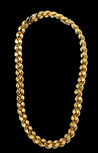 18 Karat Yellow Gold San Marco Link Necklace