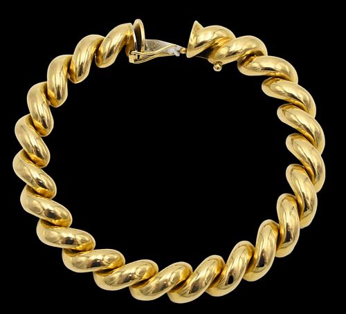18 Karat Yellow Gold San Marco Link Bracelet