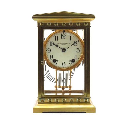 Antique Bigelow, Kennard & Co. Brass Regulator Clock. Enamel Dial.