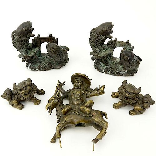 Collection of Five (5) Chinese Qing Dynasty Bronze Miniatures